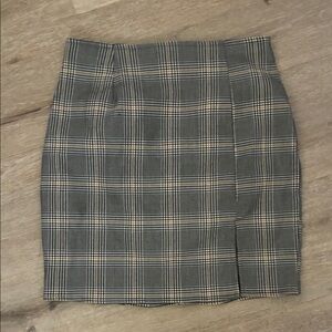 Windsor Black and Cream Plaid Pencil Skirt